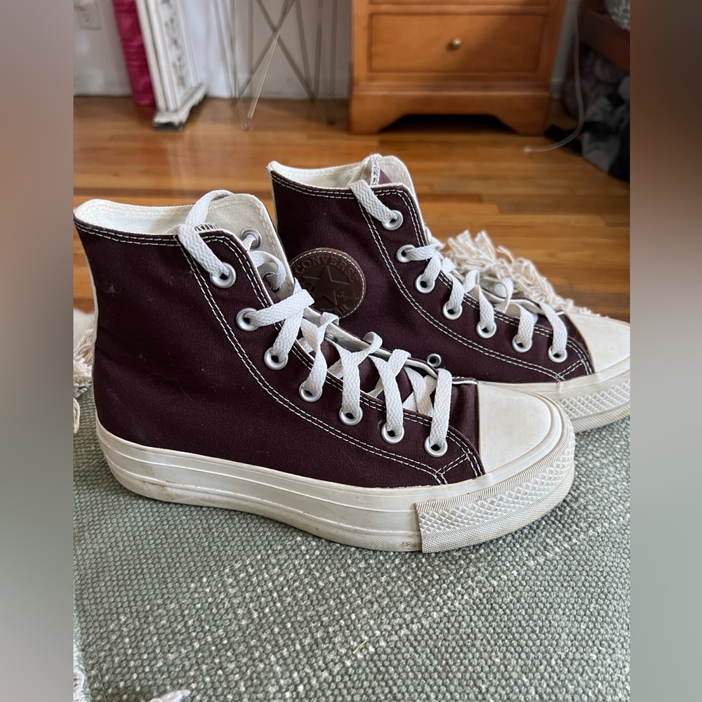 Converse brown platform high tops